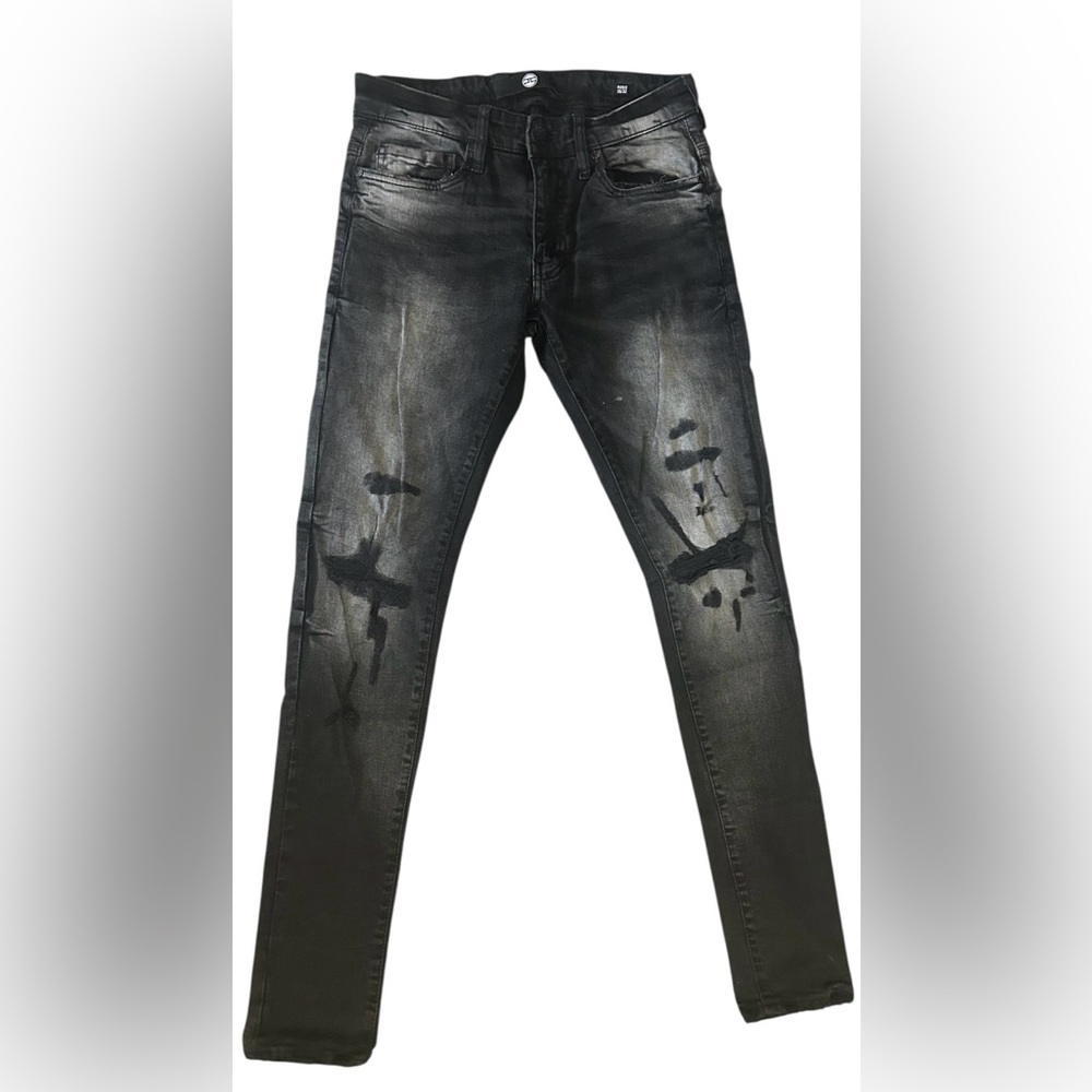 ⭐️   Men's Black Distressed Denim Jeans